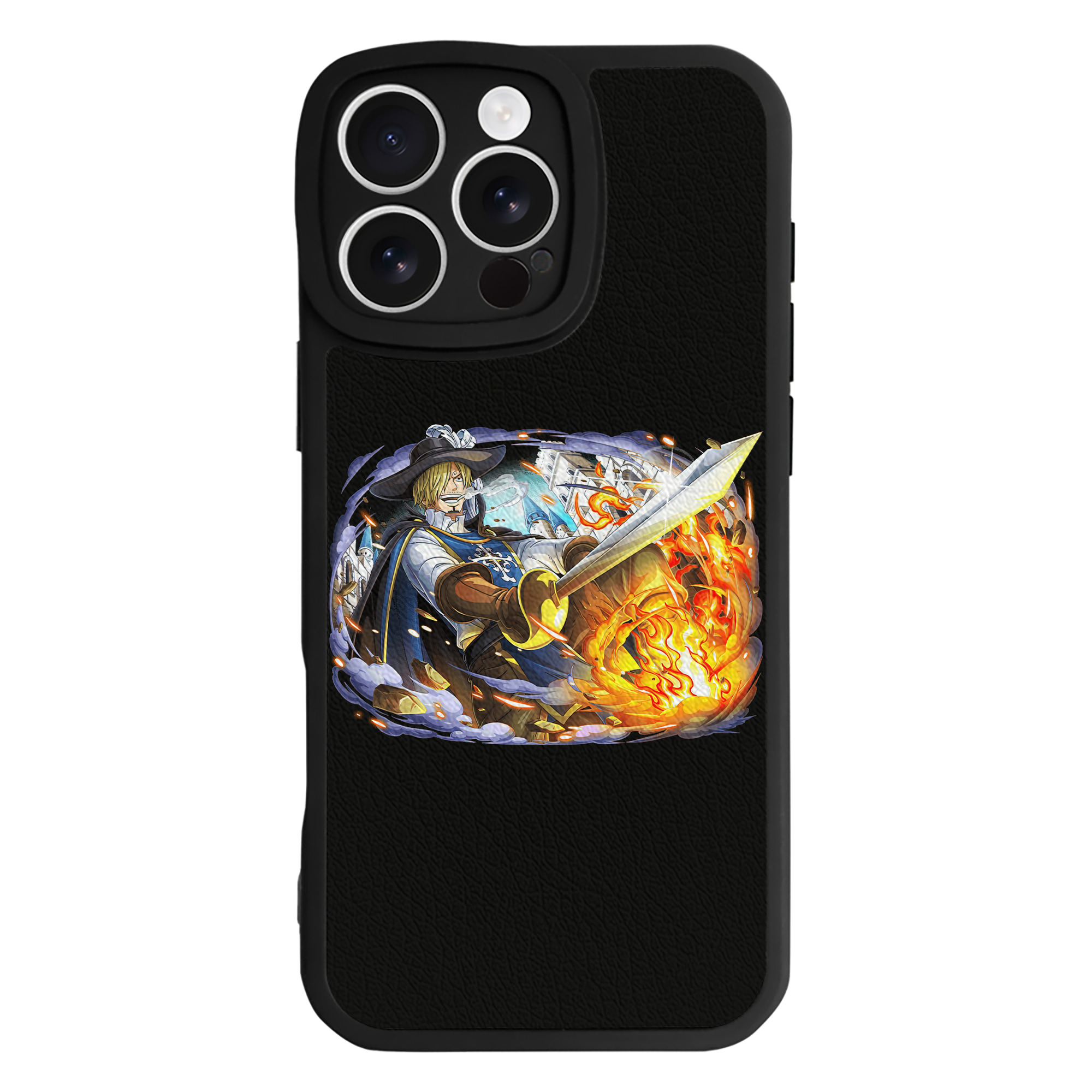 （画像用） ワンピース サンジ ONE PIECE Sanji 【iPhone 16シリーズ対応】シリコンスマホケース（レザー調） 材質：シリコン